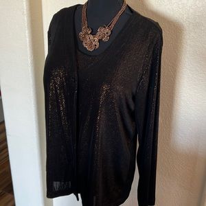 Chico’s 3 pieces, NWT: matching travelers tank, jacket and necklace, sz2, medium